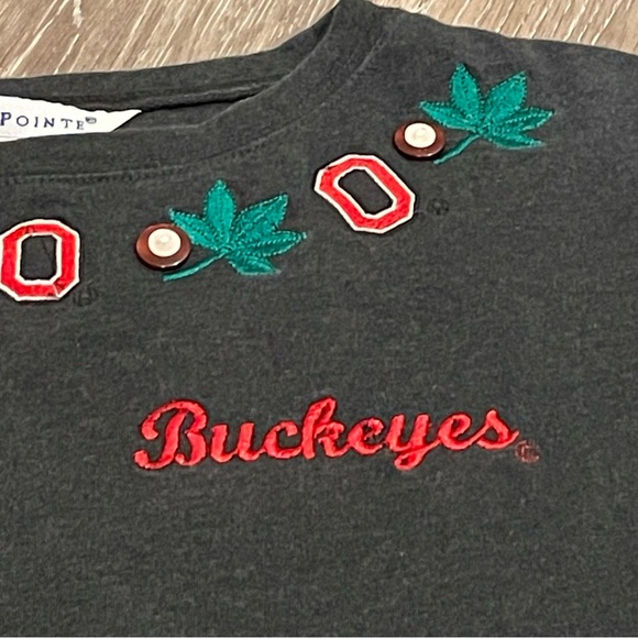 Vtg. Womens Bellepointe Embroidered Ohio State Buckeyes 3/4 Sleeve Shirt L - Picture 2 of 8